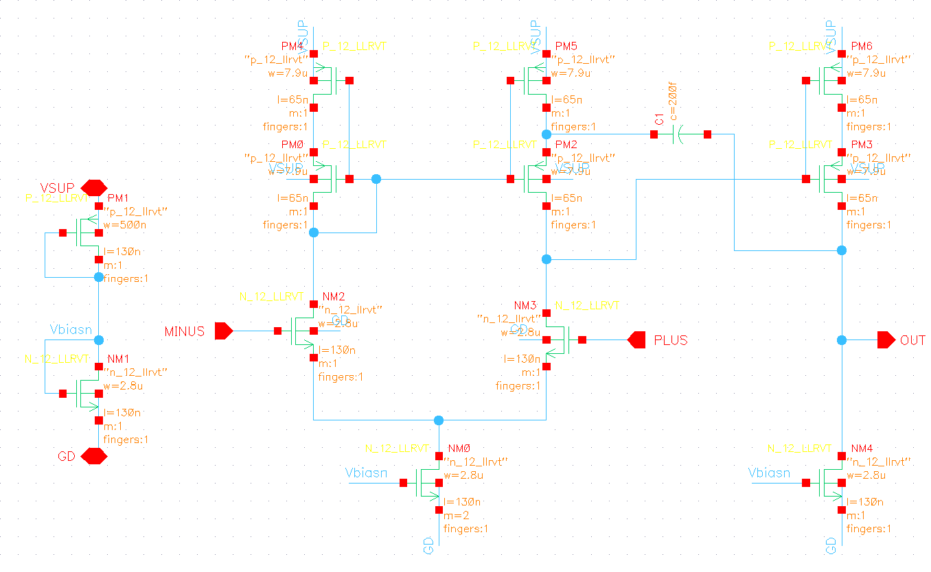 Two stage Op amp schematic