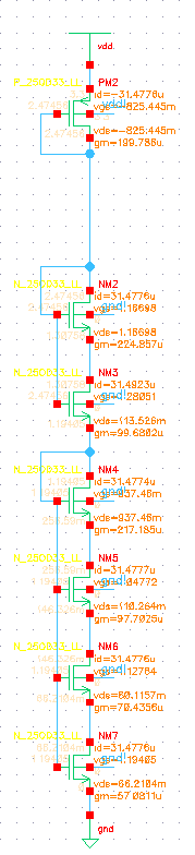 Three diode MOS bias leg