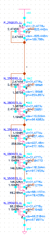 Three diode MOS bias leg